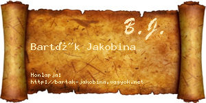 Barták Jakobina névjegykártya
